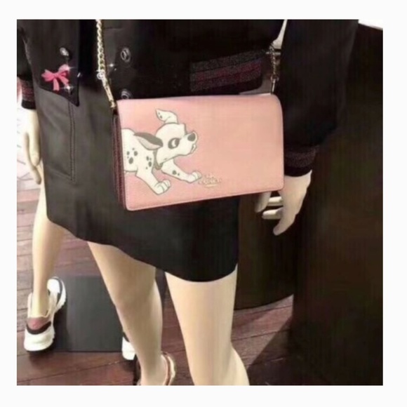 DISNEY X COACH CALLIE CHAIN CLUTCH WITH DALMATIAN - Picture 6 of 8